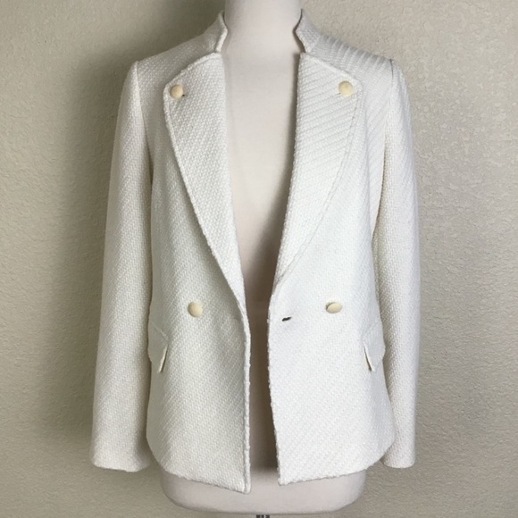 Vince Cream Woolblend Boucher Military Blazer Coat - Picture 4 of 13